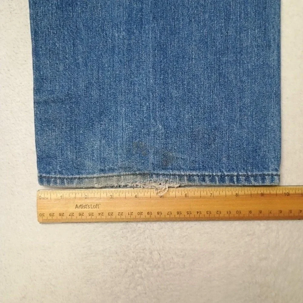 True Religion Jeans Men 38x34 Blue Straight Light Wash Billy Super T Embroidered